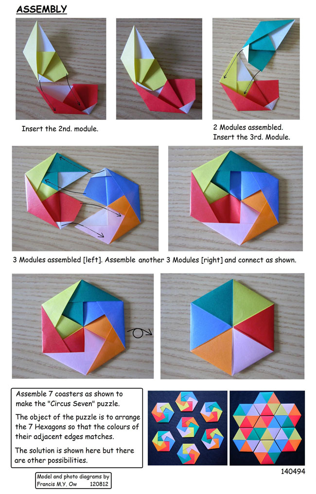 7 hexágonos - 6 colores