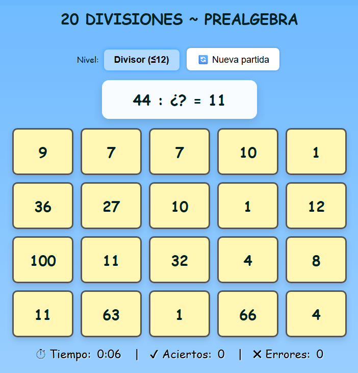 Divisiones ~ preálgebra