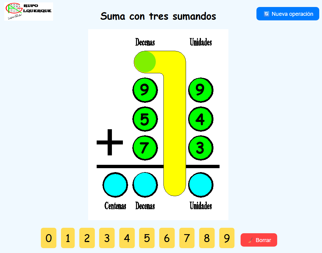 Suma de tres sumandos