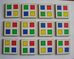 12 cuadrados ~ 4 colores