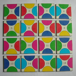 16 cuadrados ~ 6 colores