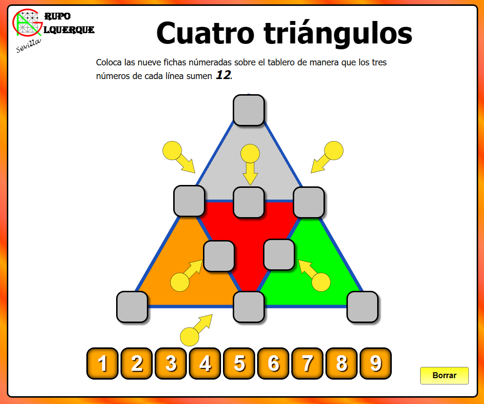 Cuatro tri&aacute;ngulos