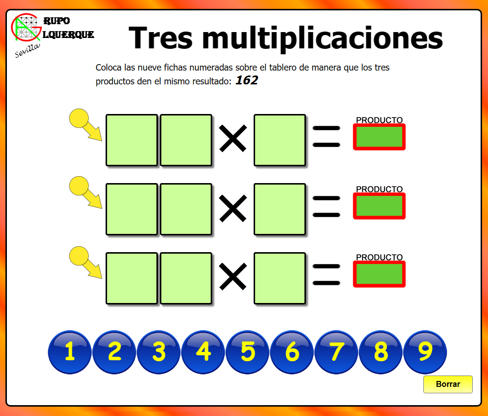 Tres multiplicaciones