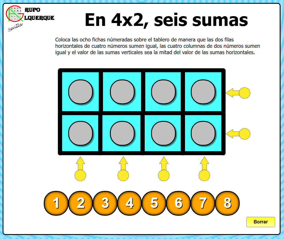 En 4x2, seis sumas